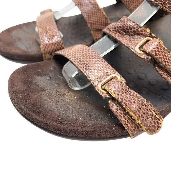 Vionic Aubrey Slip On Snake Print Slides Brown Sandals Flip Flops Casual Shoes 9 - Picture 9 of 16